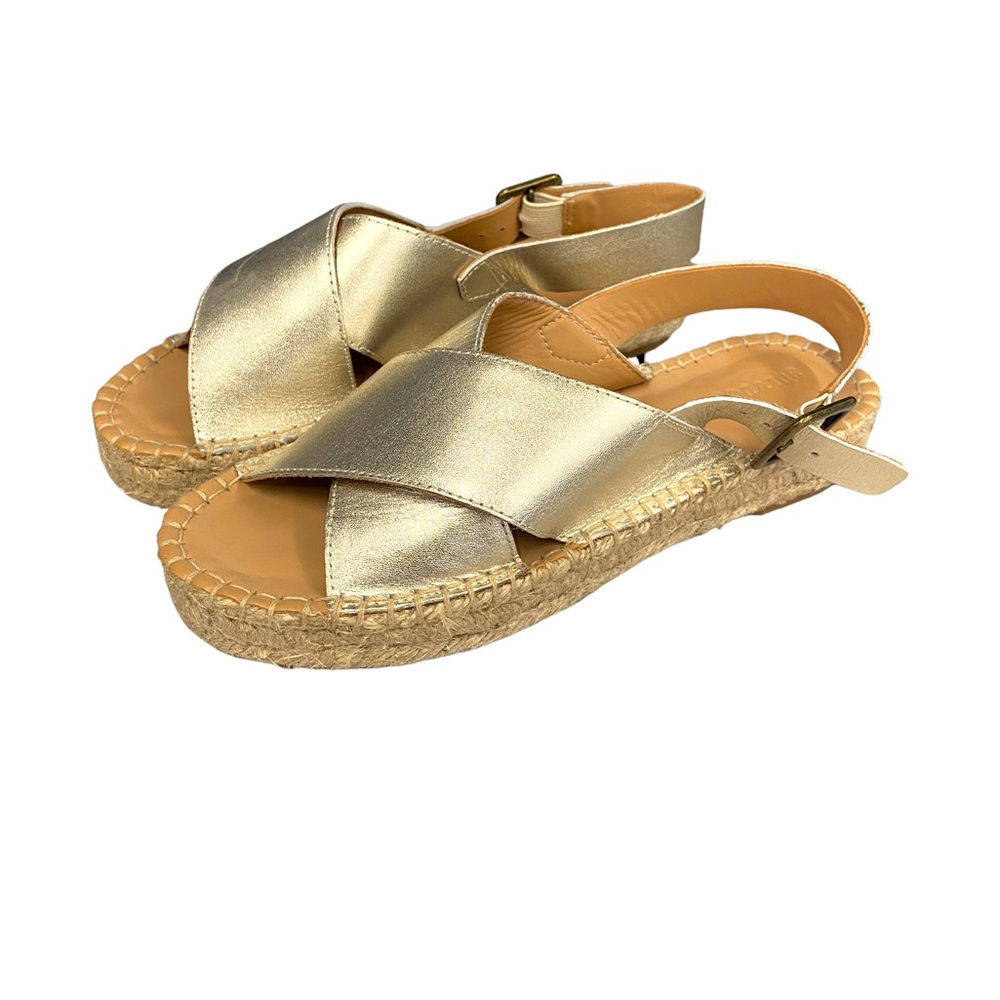 NWOT Soludos Eloise Platinum Espadrille Sandal 6